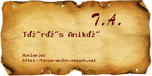 Törös Anikó névjegykártya